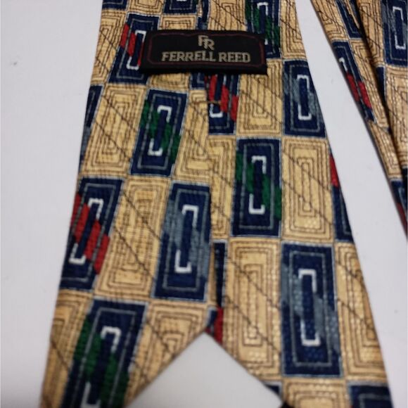 FERRELL REED Tie, Yellow & Navy Abstract Pattern - Picture 3 of 3